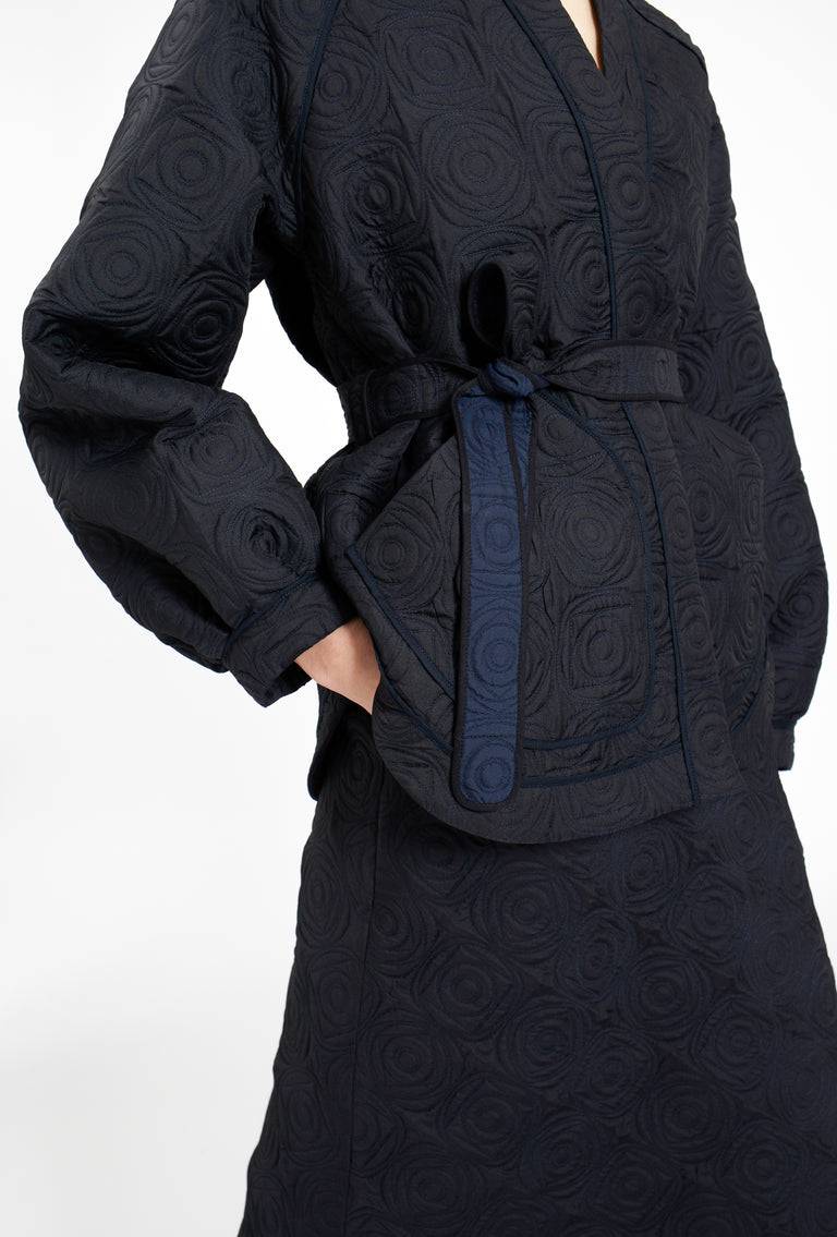 Odeeh Geometric Matelassé Padded Jacke, Midnight Outlet