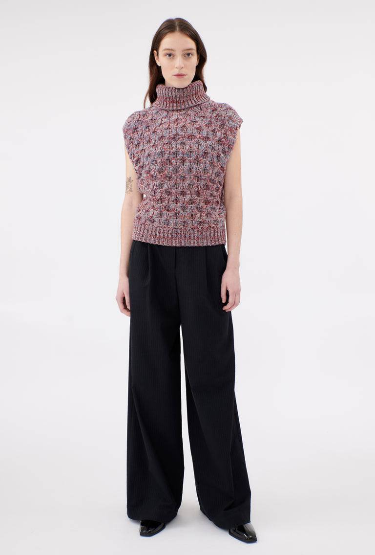 Odeeh Cash-Wool-Mouline Pullunder, Marble Red Online