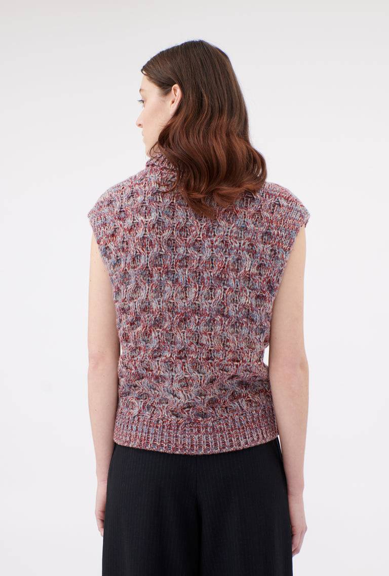 Odeeh Cash-Wool-Mouline Pullunder, Marble Red Online