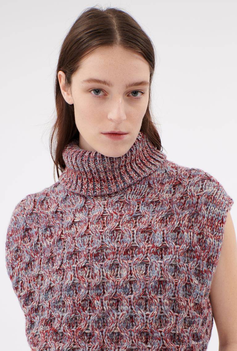 Odeeh Cash-Wool-Mouline Pullunder, Marble Red Online