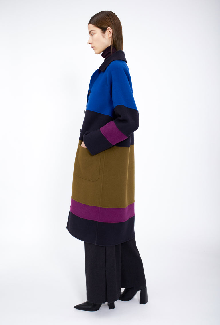 Odeeh Double Face Cashmere-Wool Mantel, Multicolor Outlet