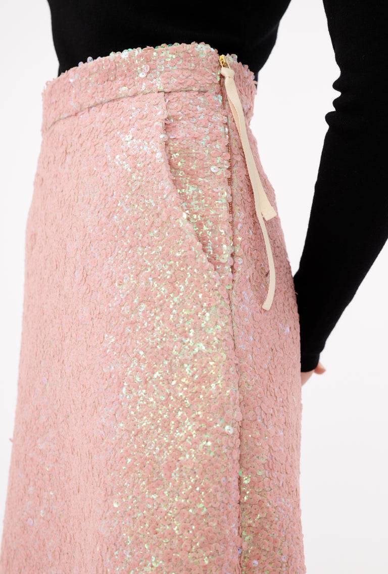 Odeeh Terry Sequins Rock, Rosé Schlussverkauf
