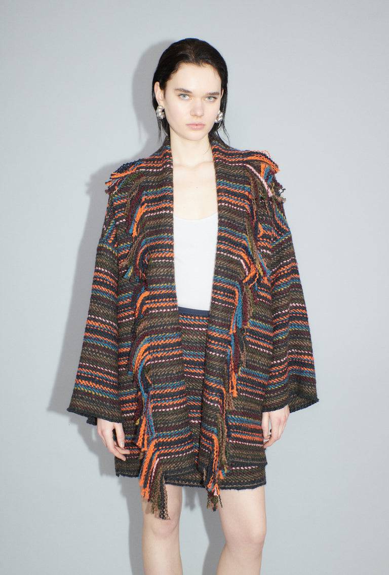 Odeeh Multicolor Stripe Jacke, Charcoal Fabrikverkauf