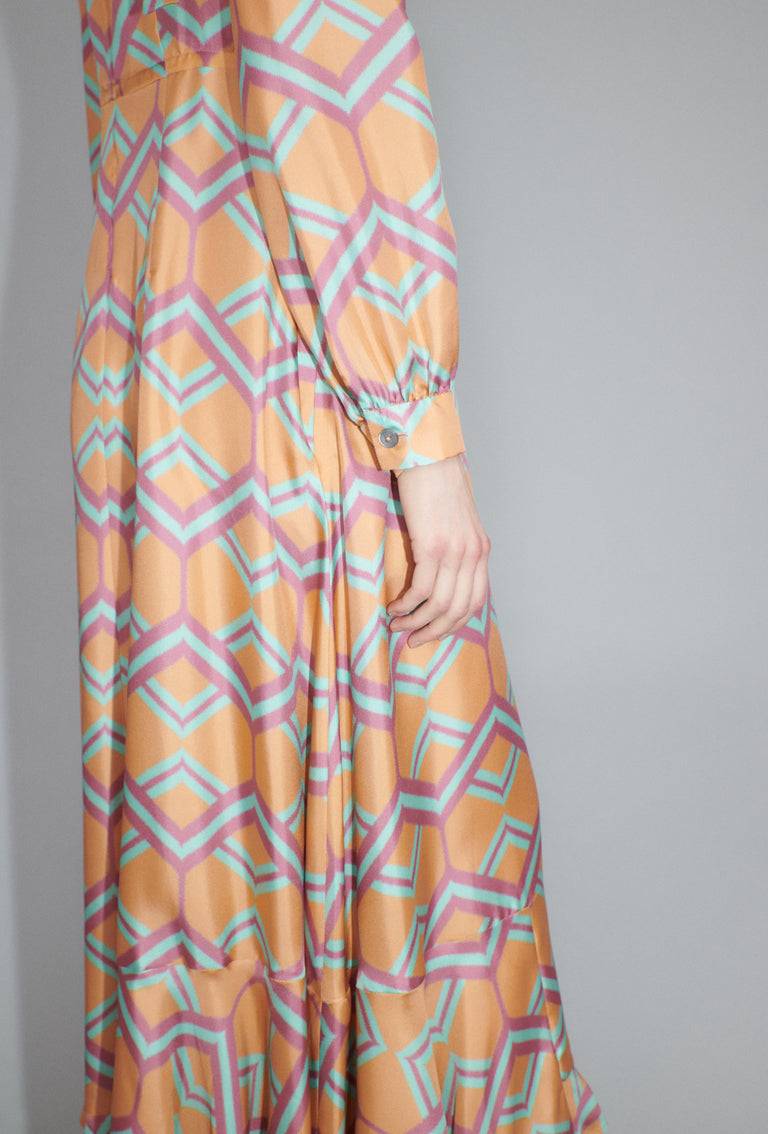 Odeeh Ribbon Zig Zag Kleid, Pale Peach Blitzverkäufe