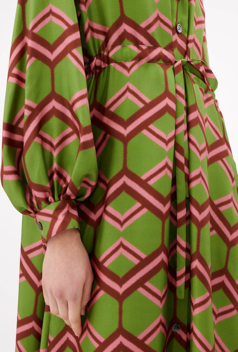 Odeeh Ribbon Zig Zag Kleid, Grass Green Online