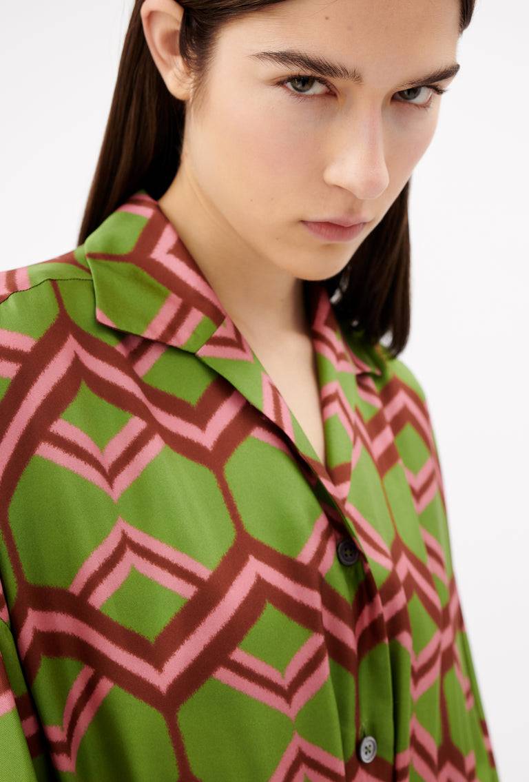 Odeeh Ribbon Zig Zag Kleid, Grass Green Online