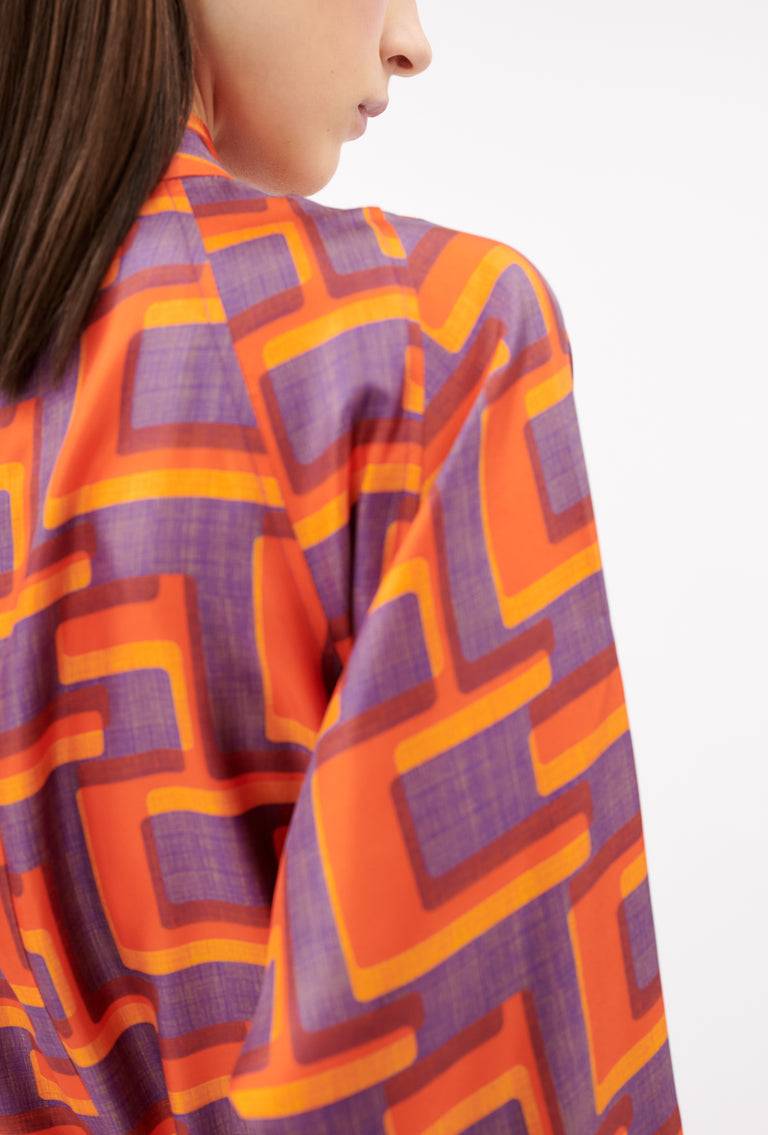 Odeeh Pop Art Maze Kleid, Glowing Orange Angebote