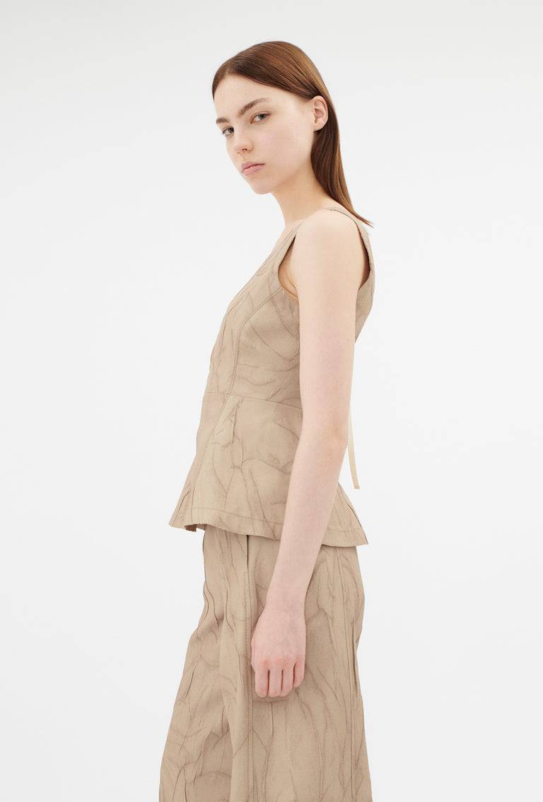 Odeeh Crinkled Duchesse Stonewashed Top, French Beige Günstiger Verkauf