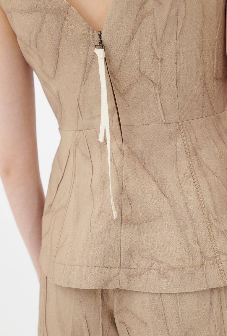 Odeeh Crinkled Duchesse Stonewashed Top, French Beige Günstiger Verkauf