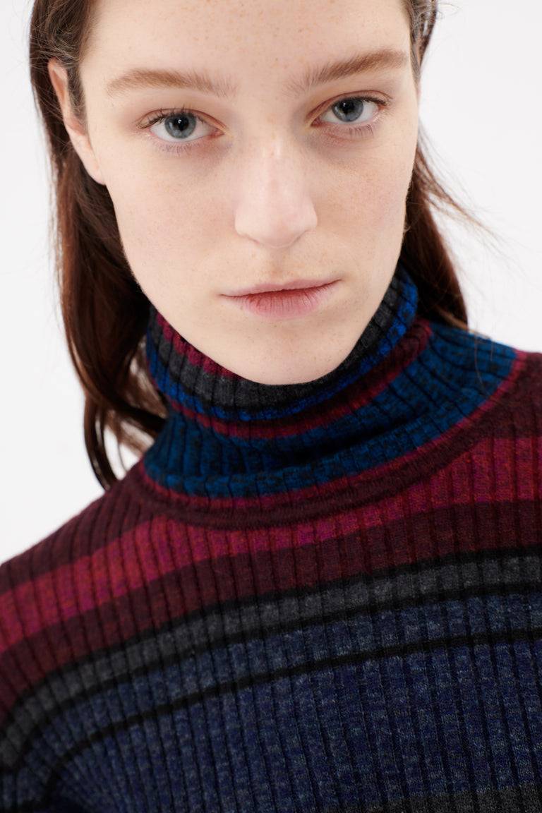 Odeeh Placed Stripe Wool Pullover, Vermillion Meist gekauft