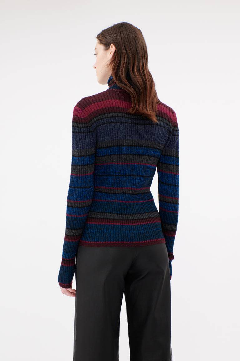 Odeeh Placed Stripe Wool Pullover, Vermillion Meist gekauft