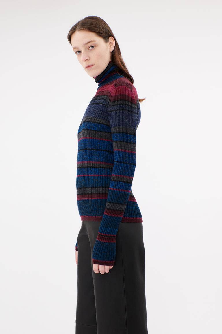 Odeeh Placed Stripe Wool Pullover, Vermillion Meist gekauft