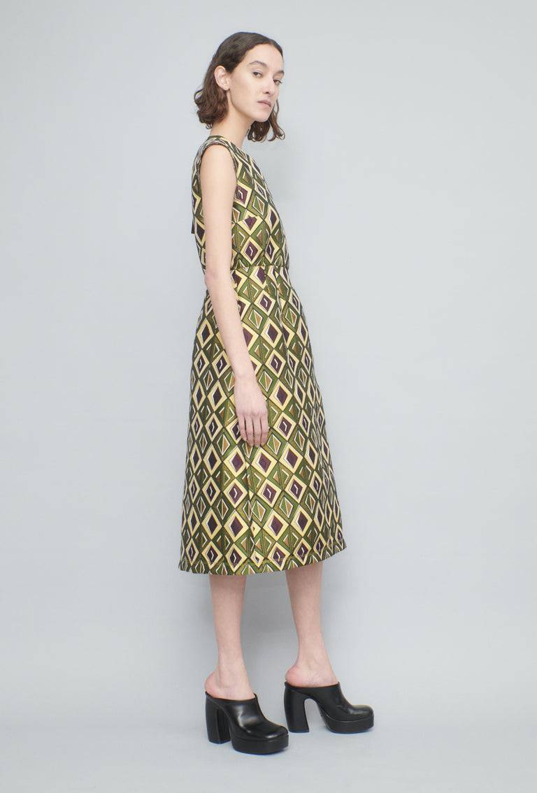 Odeeh Ethno Rhombs Kleid, Moss Blitzverkäufe