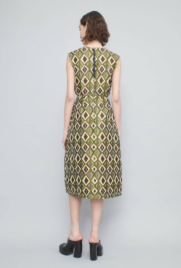 Odeeh Ethno Rhombs Kleid, Moss Blitzverkäufe