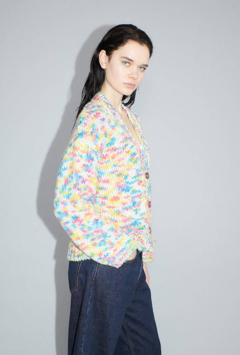 Odeeh Multicolour Printed Wool Cardigan, Candy Verkauf