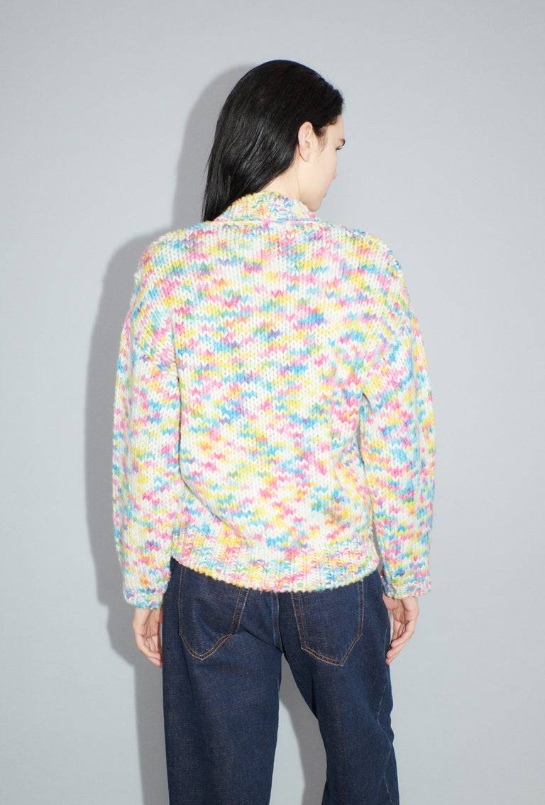 Odeeh Multicolour Printed Wool Cardigan, Candy Verkauf