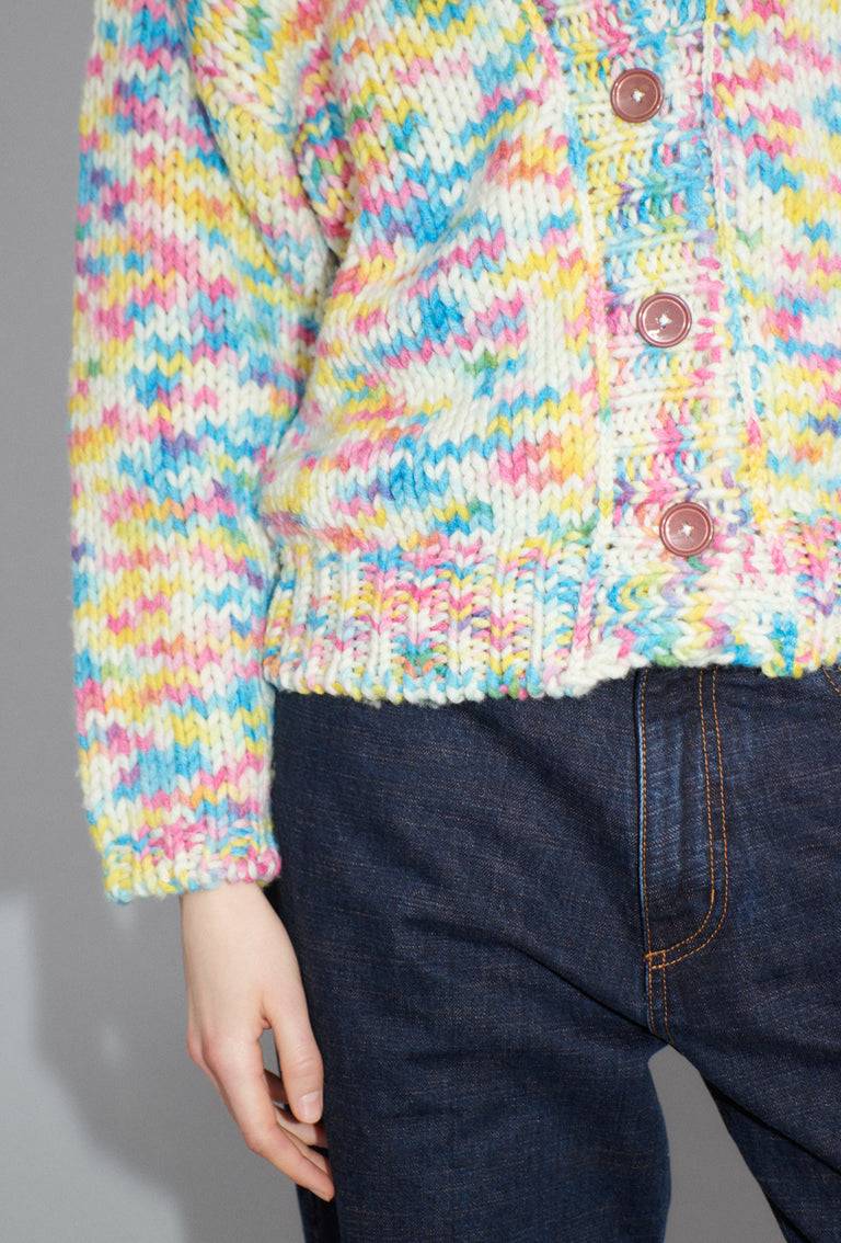 Odeeh Multicolour Printed Wool Cardigan, Candy Verkauf