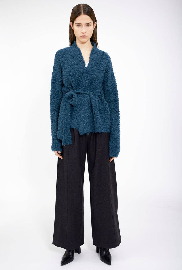 Odeeh Alpaca Boucle Cardigan, Peacock Green Schlussverkauf