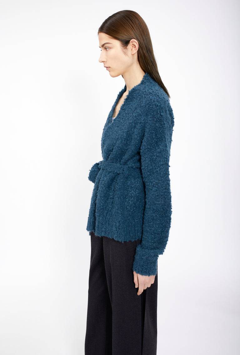 Odeeh Alpaca Boucle Cardigan, Peacock Green Schlussverkauf