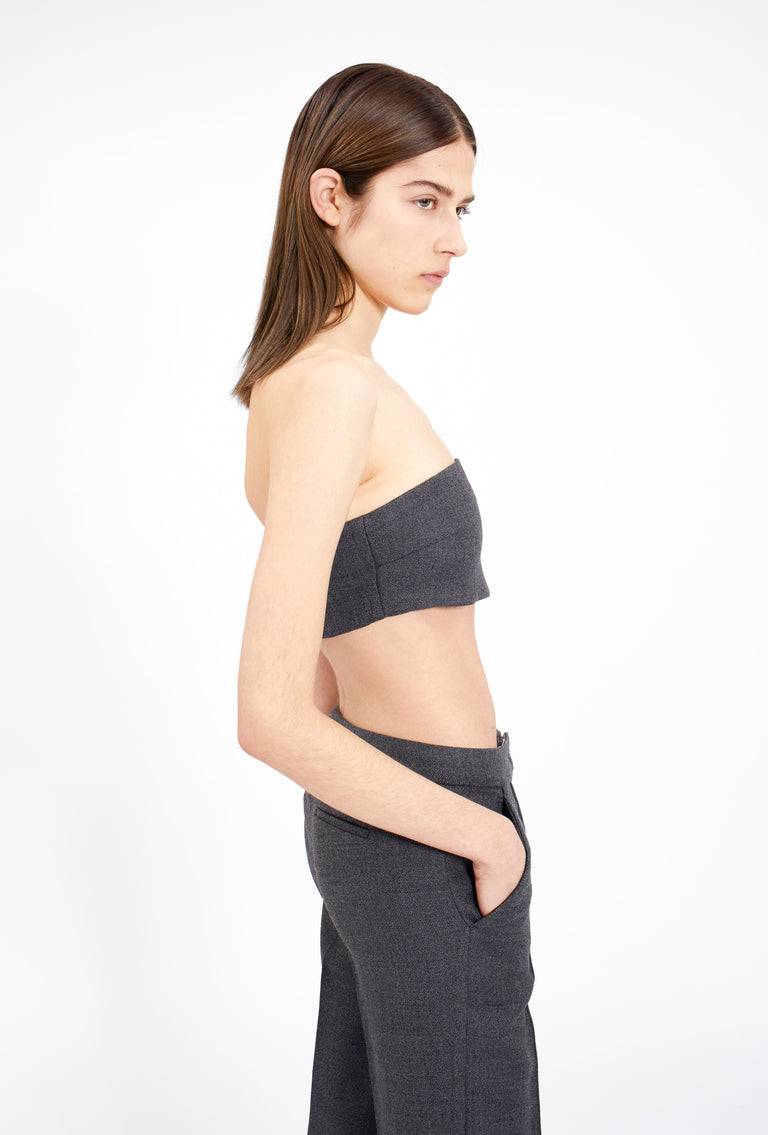Odeeh Savile Row Wool Pique Top, Charcoal Meist gekauft