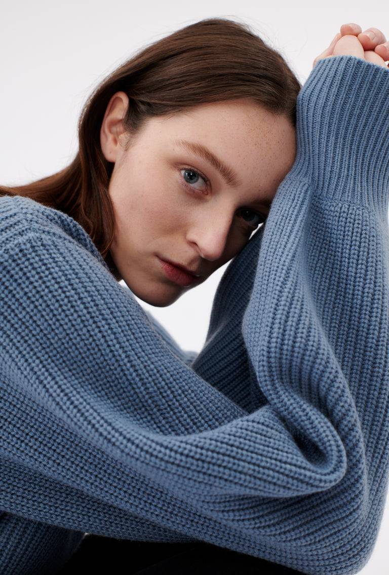 Odeeh Cash-Wool-Mix Pullover, Frosty Blue Online
