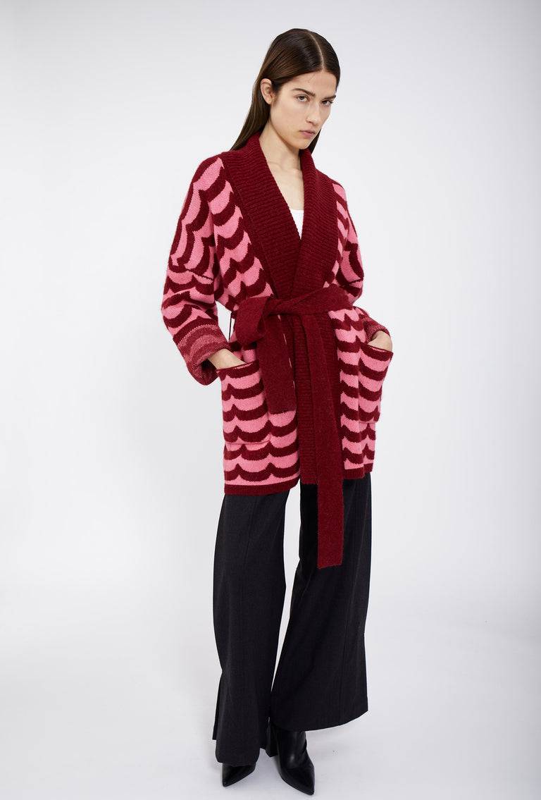 Odeeh Waves Cardigan, Pomegranate Verkauf