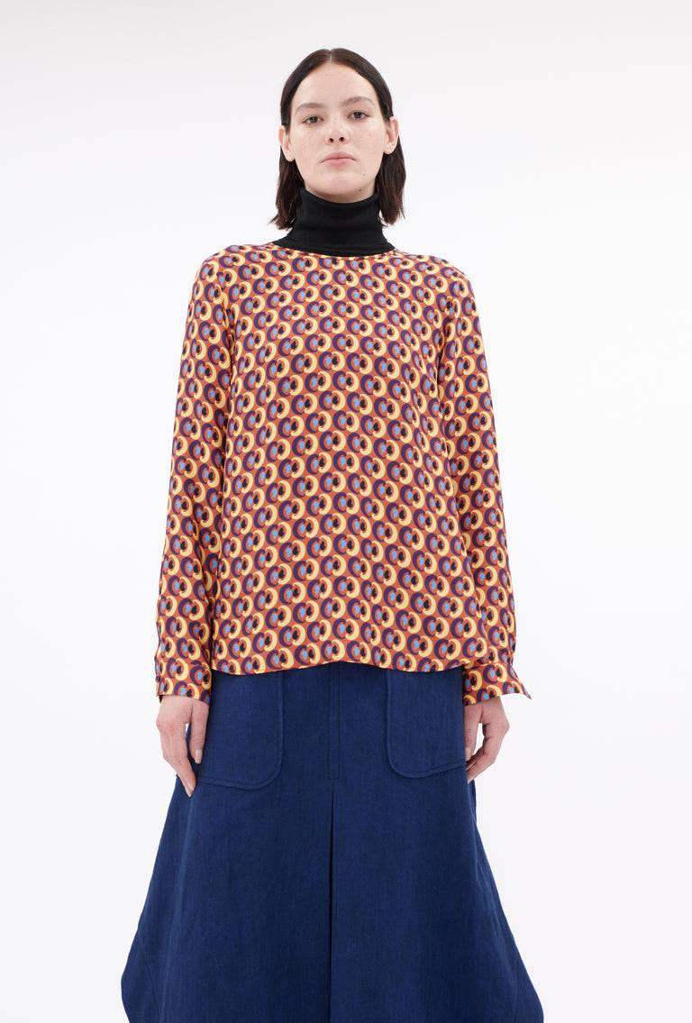 Odeeh Arabesques Bluse, Brick red im Angebot