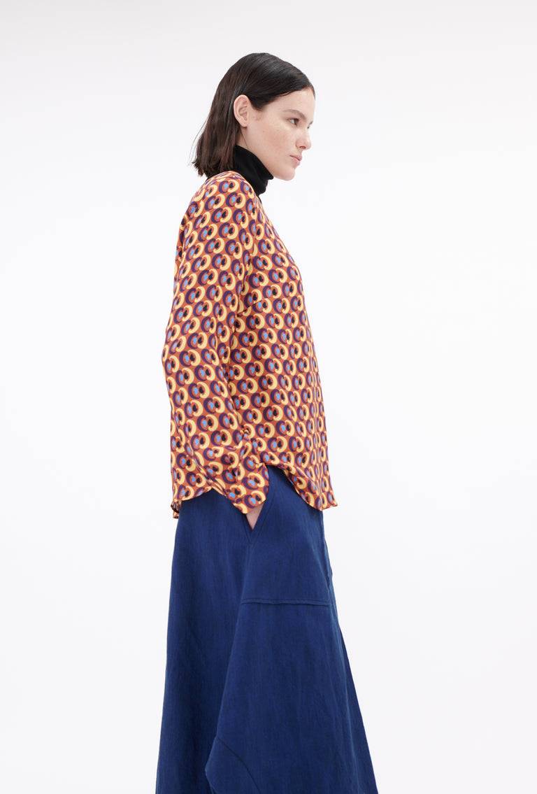 Odeeh Arabesques Bluse, Brick red im Angebot