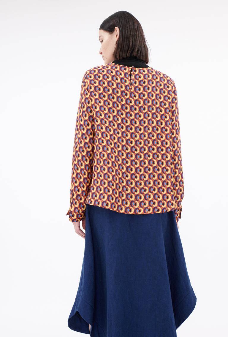 Odeeh Arabesques Bluse, Brick red im Angebot