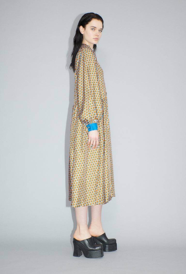 Odeeh Baisers Silk Twill Kleid, Saffran Vatertagsangebot