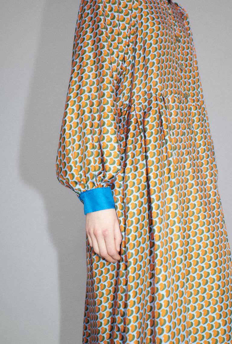 Odeeh Baisers Silk Twill Kleid, Saffran Vatertagsangebot