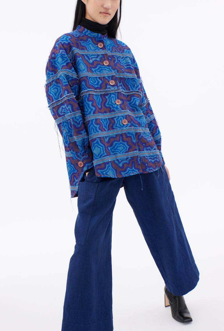 Odeeh Achats, Big Bluse, Light Indigo Schlussverkauf