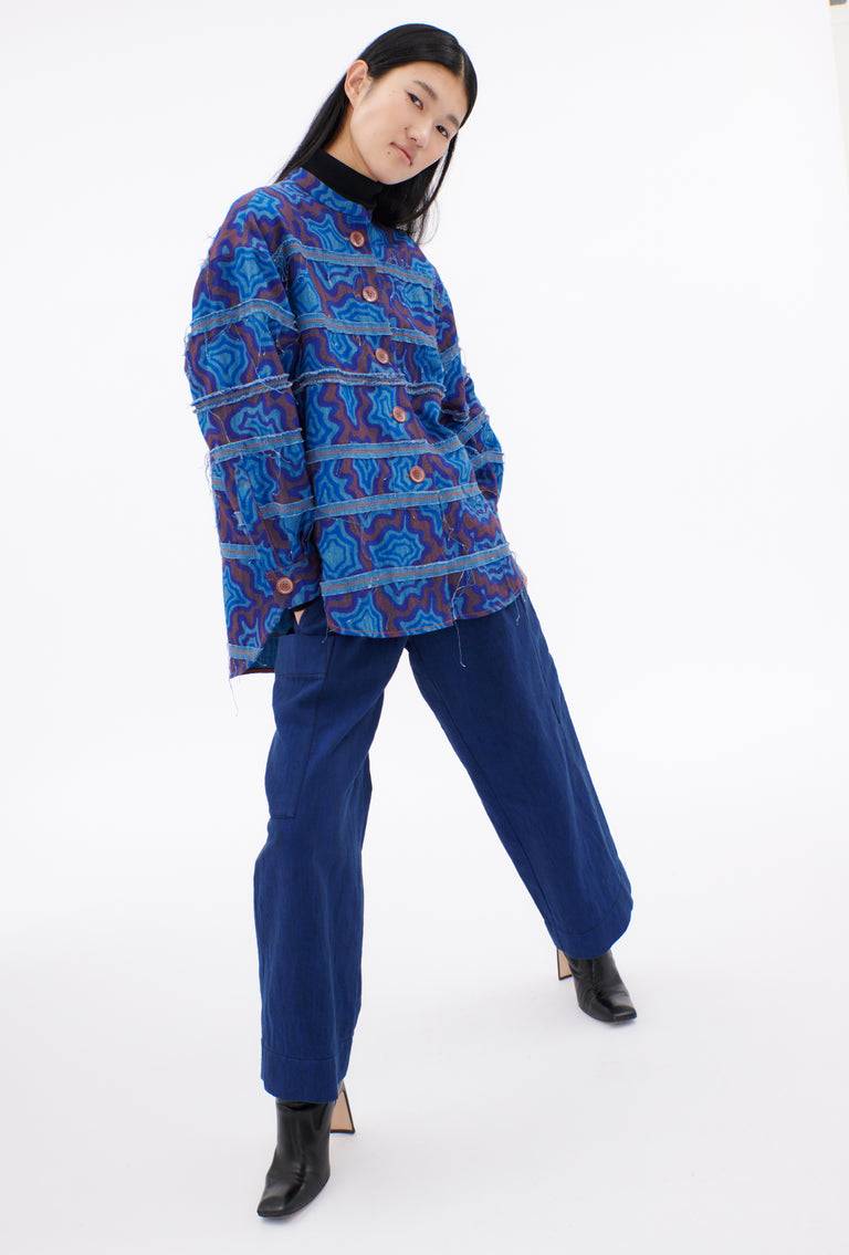 Odeeh Achats, Big Bluse, Light Indigo Schlussverkauf