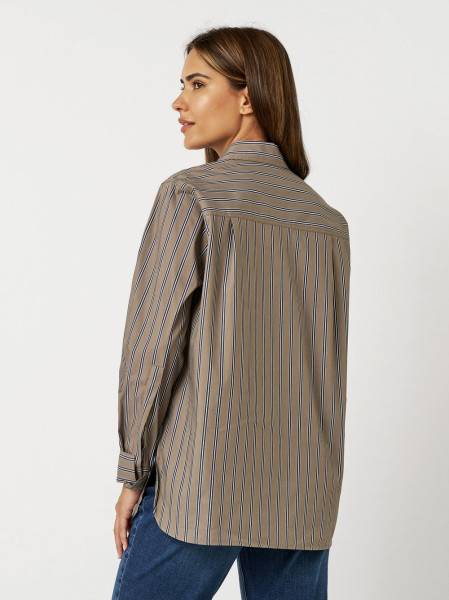 TONI Fashion Style »Alma« taupe/blue Gestreifte Hemdbluse Günstiger Verkauf