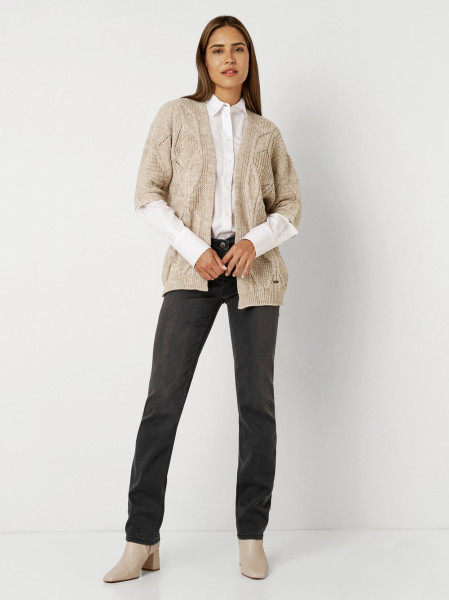 TONI Fashion Style »Haifa« sand/gold Ajour-Cardigan mit Effektgarn im Angebot
