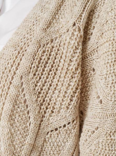 TONI Fashion Style »Haifa« sand/gold Ajour-Cardigan mit Effektgarn im Angebot