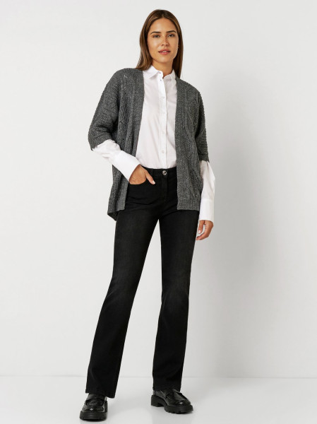 TONI Fashion Style »Haifa« grey/silver Ajour-Cardigan mit Effektgarn Schlussverkauf
