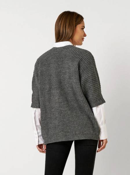 TONI Fashion Style »Haifa« grey/silver Ajour-Cardigan mit Effektgarn Schlussverkauf