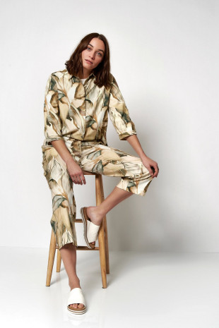 TONI Fashion Style »Clay« multicolour beige Leinenhemd mit Naturdruck Blitzverkäufe