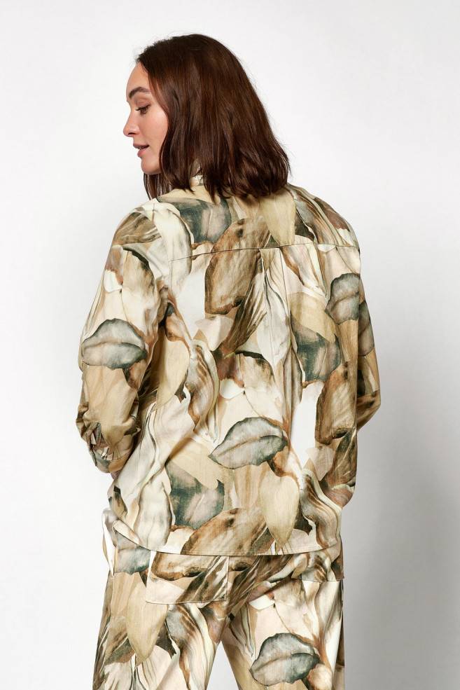 TONI Fashion Style »Clay« multicolour beige Leinenhemd mit Naturdruck Blitzverkäufe
