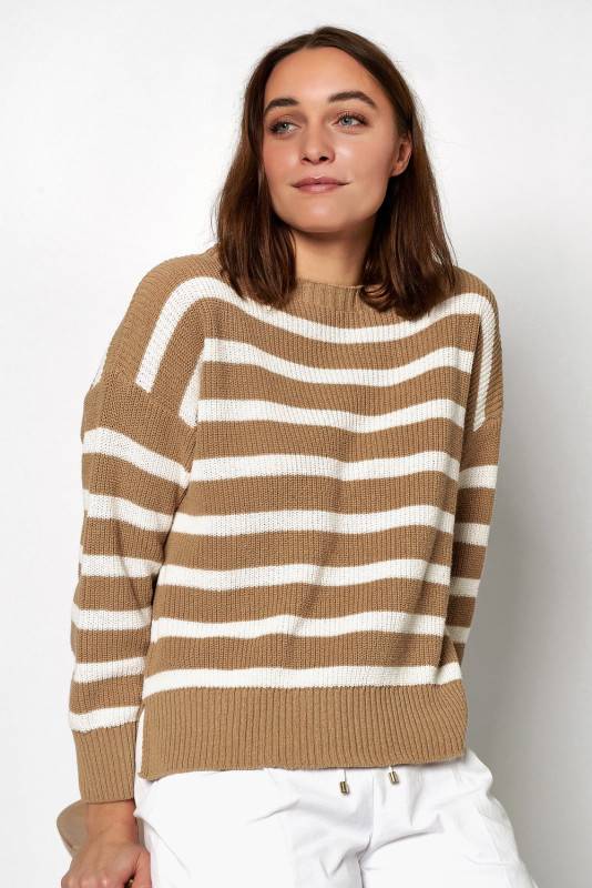 TONI Fashion Style »Inola« camel Lässiger Streifenpulli Online