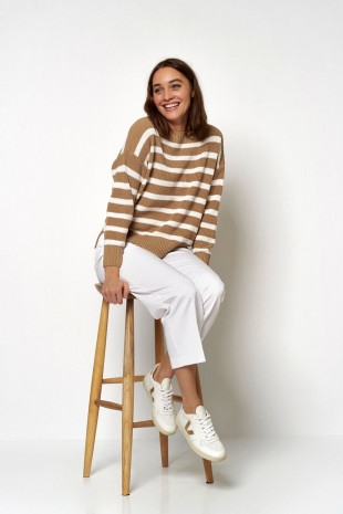 TONI Fashion Style »Inola« camel Lässiger Streifenpulli Online