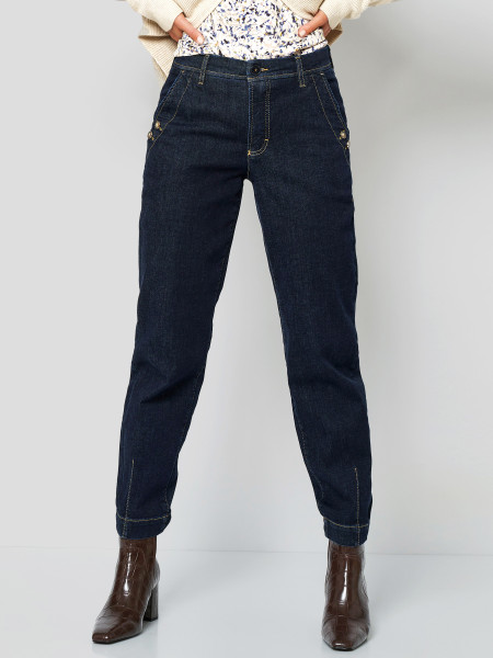 TONI Fashion Style »Liv« dark blue Karottenjeans mit Details Auslauf
