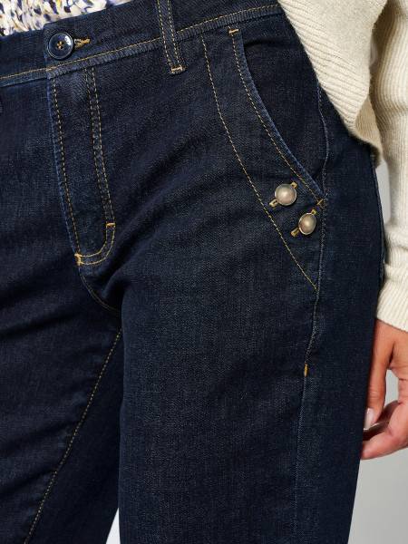 TONI Fashion Style »Liv« dark blue Karottenjeans mit Details Auslauf
