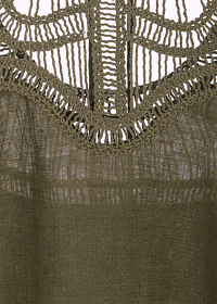 Riani LEINENKLEID MIT MACRAMÉDETAIL Sonderangebot der Fabrik