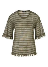 Riani SHIRT AUS LINEN MIX MIT FRANSEN Begrenztes Angebot