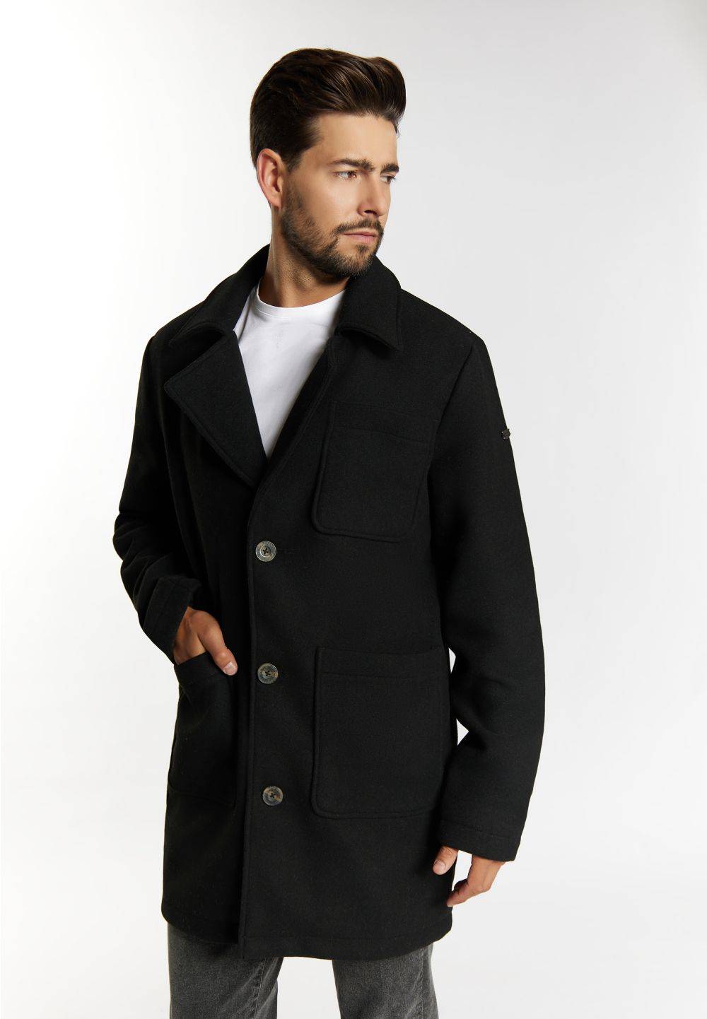 Schmuddelwedda DreiMaster Vintage Kurzmantel aus Wollgemisch