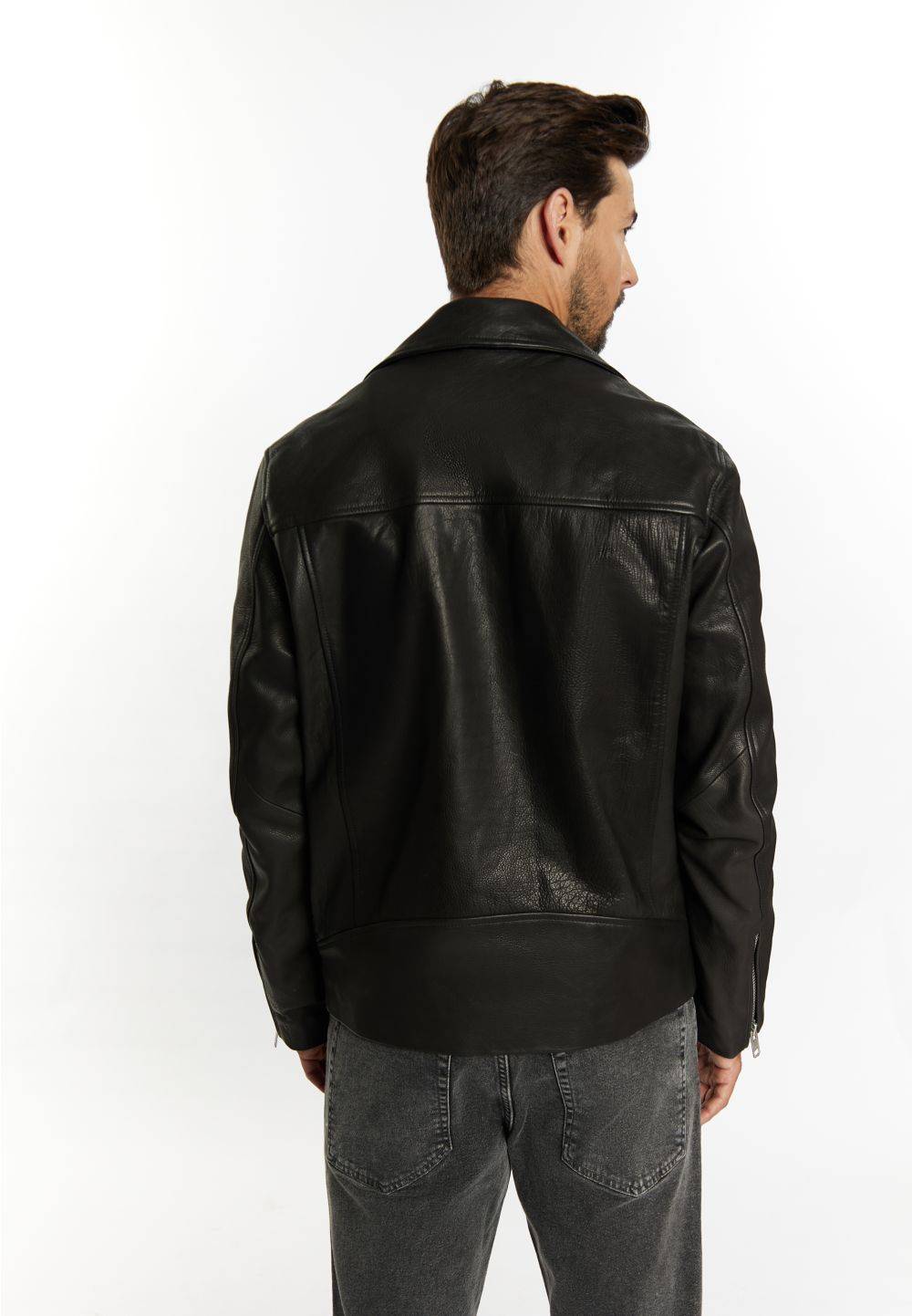 Schmuddelwedda DreiMaster Vintage Bikerjacke aus Leder im Angebot