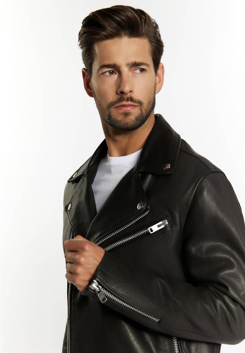 Schmuddelwedda DreiMaster Vintage Bikerjacke aus Leder im Angebot