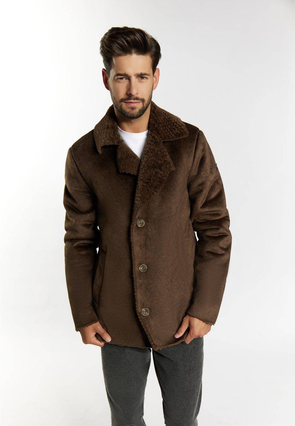 Schmuddelwedda DreiMaster Vintage Übergangsjacke aus Fellimitat